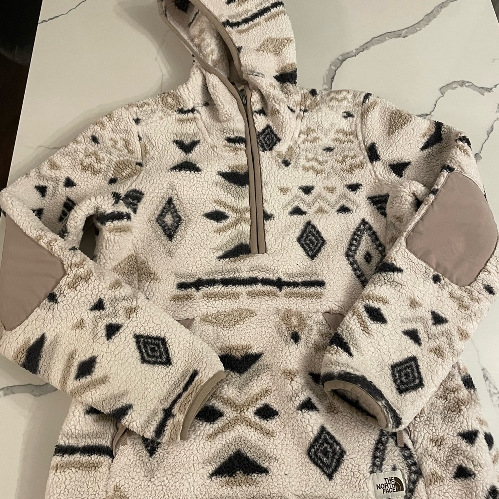 North face women’s sherpa pullover zip up size small